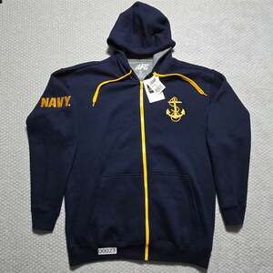 Armed Forces Gear US Navy Anchor Embroidered Full-Zip Hoodie